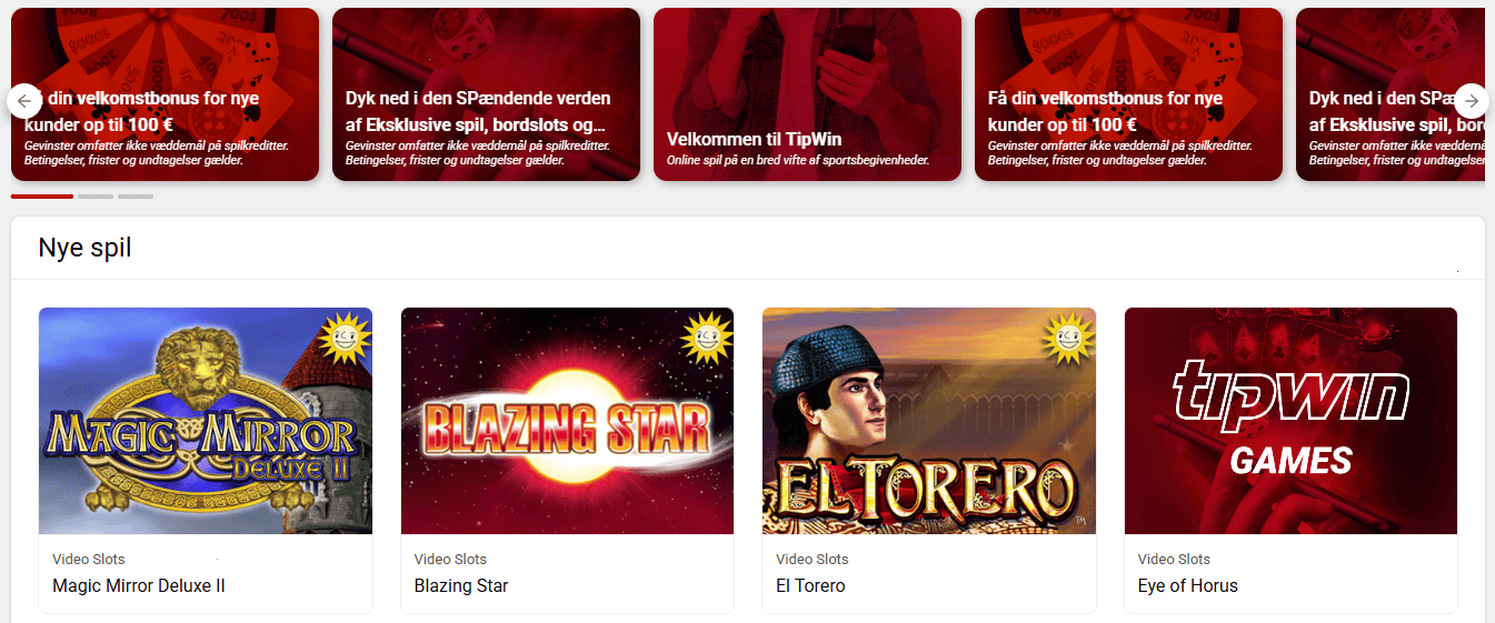 Tipwin – Spilkatalog og bonusser